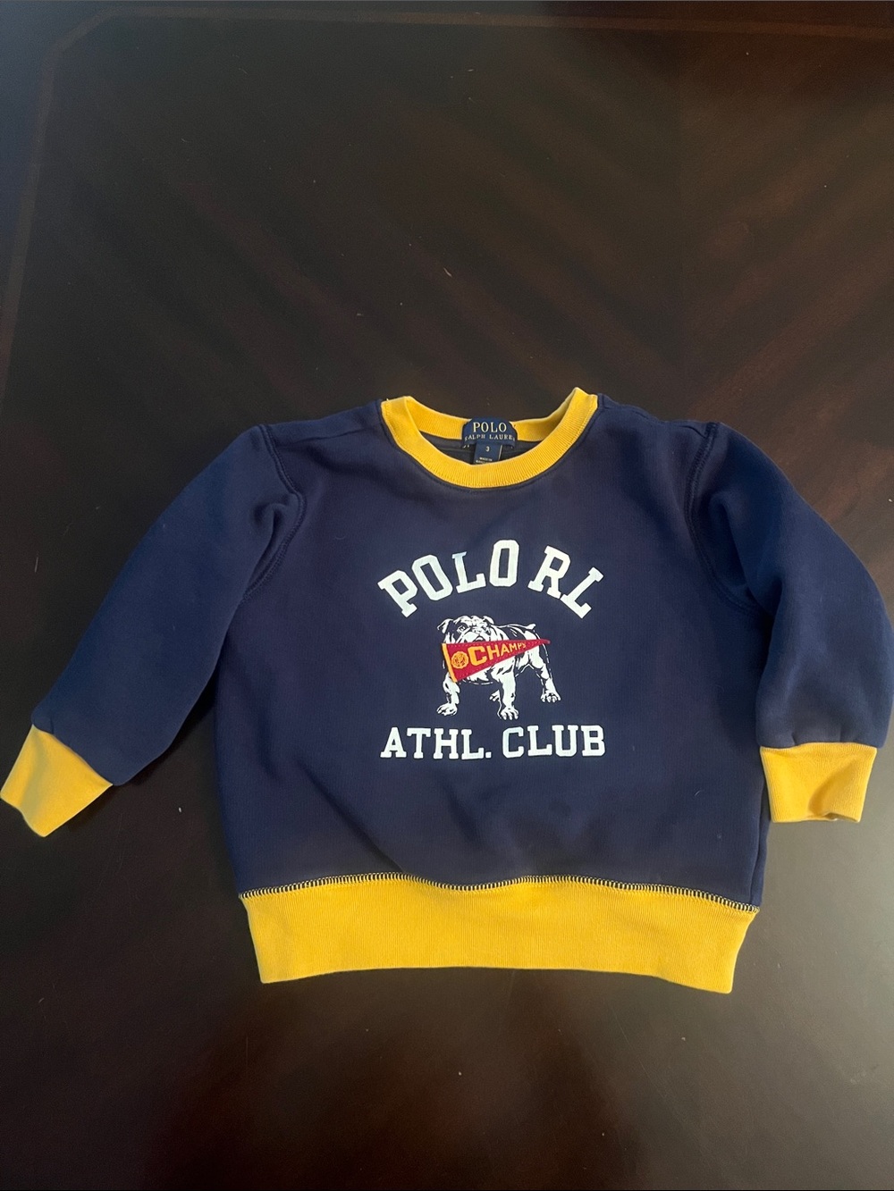 Polo by Ralph Lauren Navy and Yellow Athletic Club Crewneck Sweatshirt - Kids